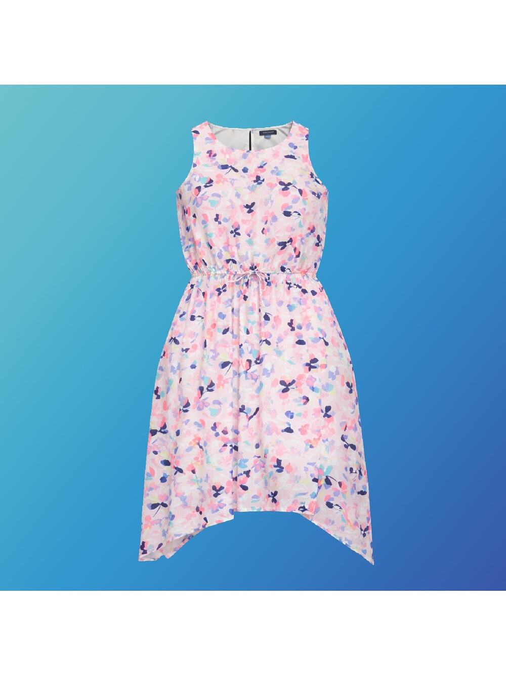 Girls Floral Sleeveless Summer Layered Slip Dress Sz XL Pink Purple Blue Yellow